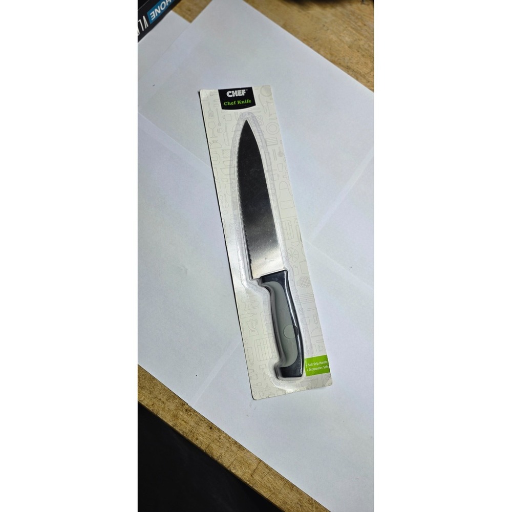chef knife 7 inch blade  soft grip handle , dishwasher safe